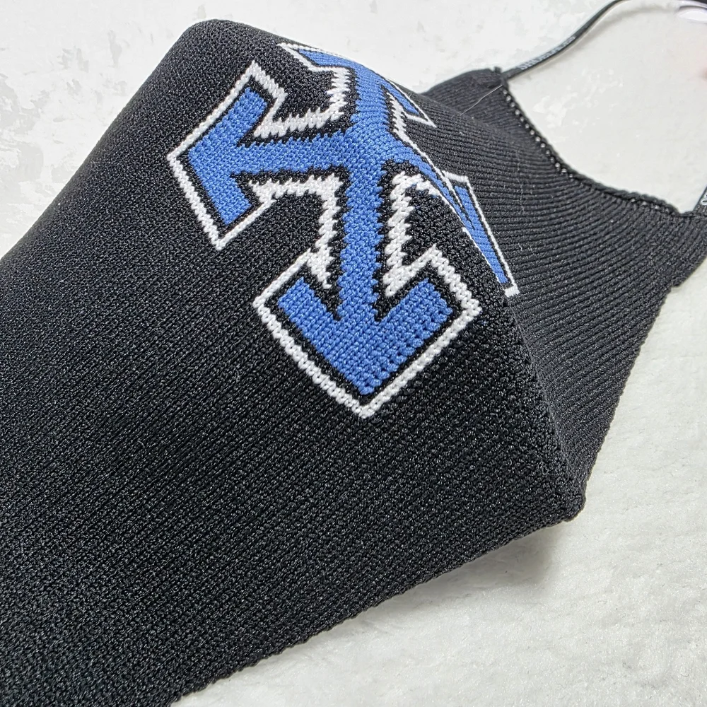 NWT Off-White Arrows motif face mask Black Blue L/XL